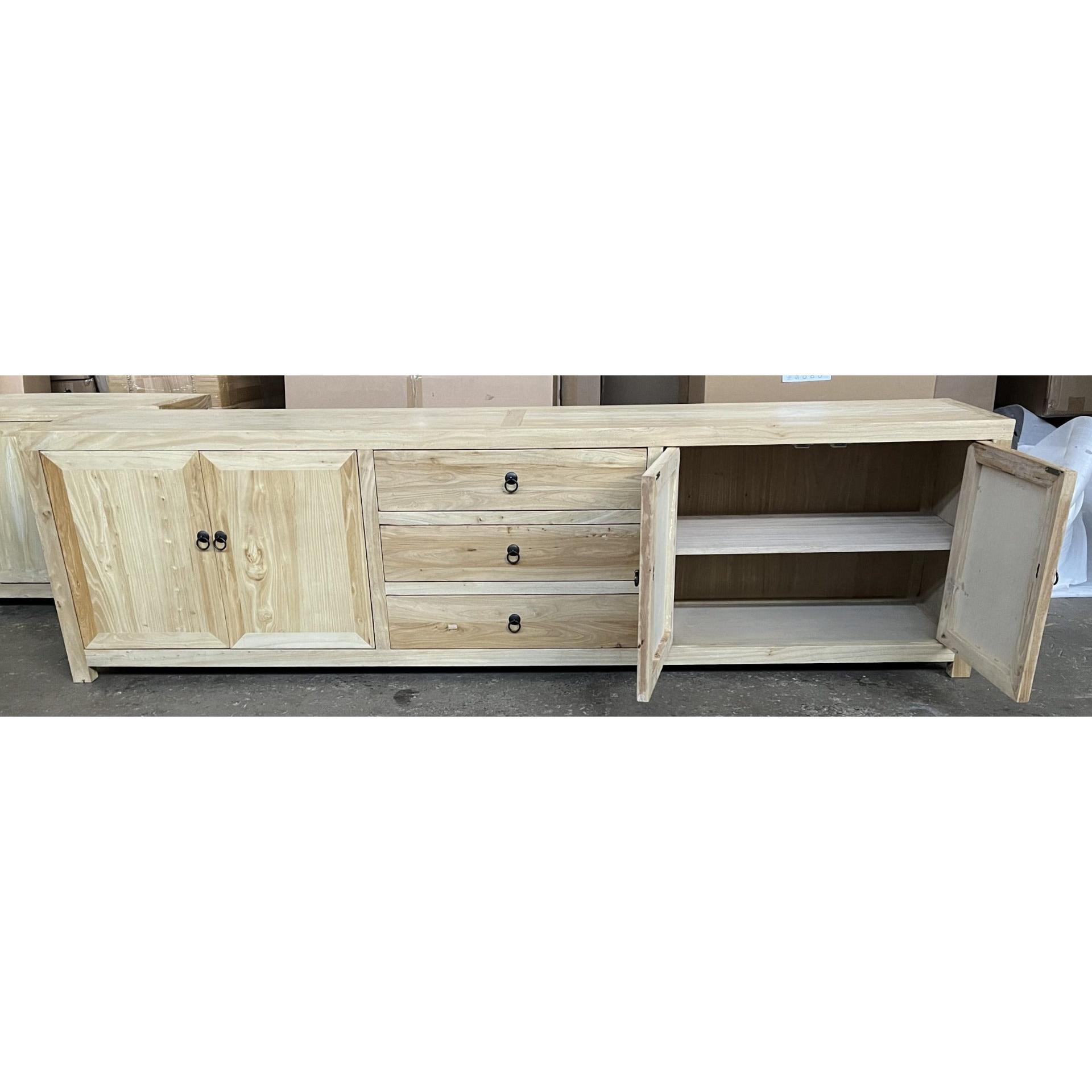 SHULI RECLAIMED ELM CHINESE ANTIQUE REPRODUCTION TV UNIT 250CM - MyChocolateWood