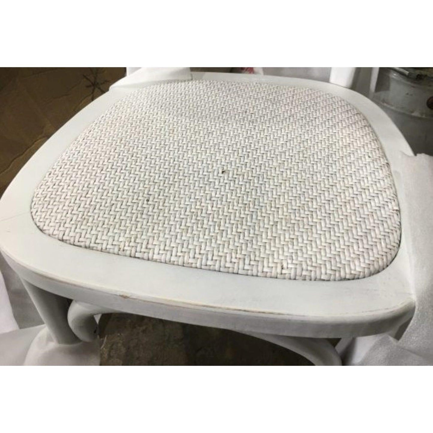 ISLANDER DINING CHAIR OPEN RATTAN WEAVE WHITE 44X55X95(H) CM