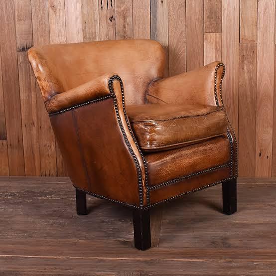 BARBAROSA VINTAGE AGED LEATHER ARMCHAIR IN CARAMEL