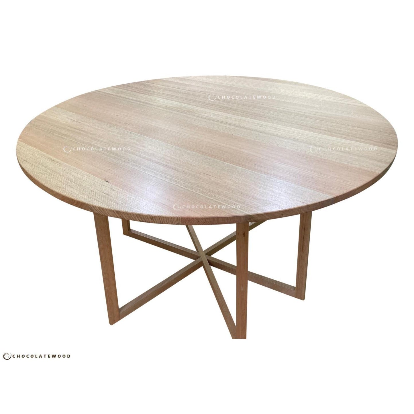 GETANO ROUND BAR TABLE IN SOLID TASSIE OAK CLEAR LACQUER - 1500MM DIAMETER