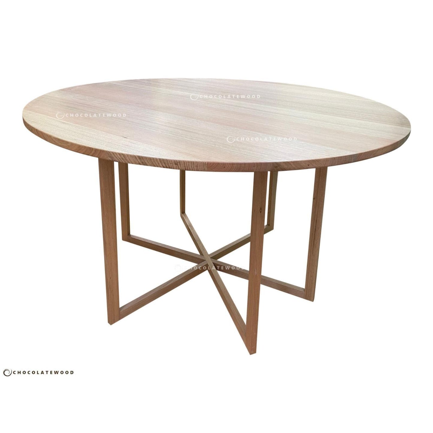 GETANO ROUND BAR TABLE IN SOLID TASSIE OAK CLEAR LACQUER - 1500MM DIAMETER