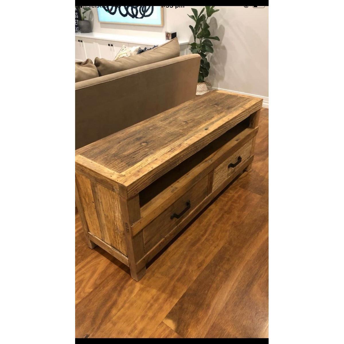 FAIRMONT RECYCLED ELM 2 DRAWER TV UNIT