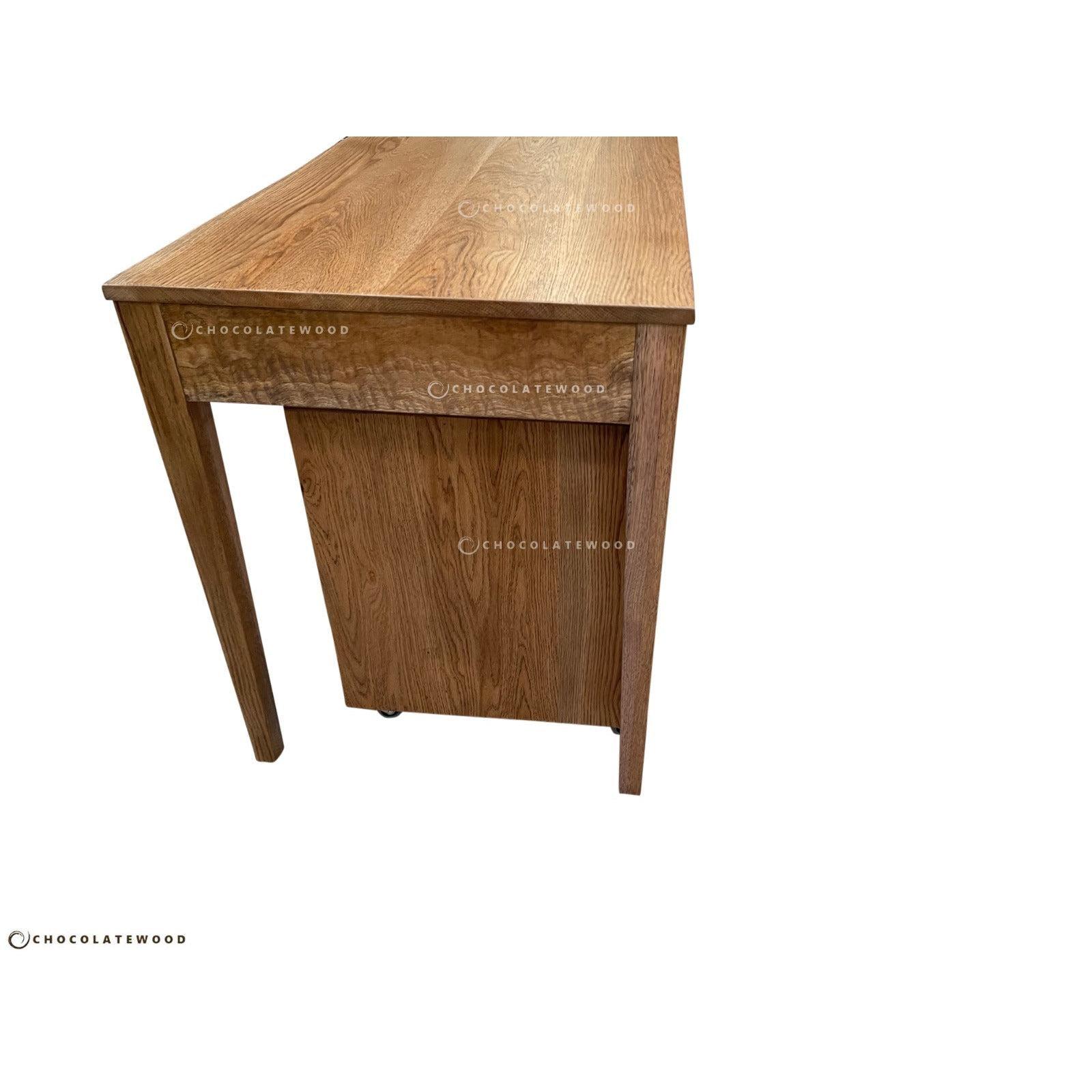 FLORENCE DESK & FILING CABINET IN SOLID AMERICAN OAK - MyChocolateWood