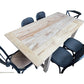 VALENCIA RECYCLED ELM FARMHOUSE DINING TABLE 240CM NATURAL WITH RAW FINISH - MyChocolateWood