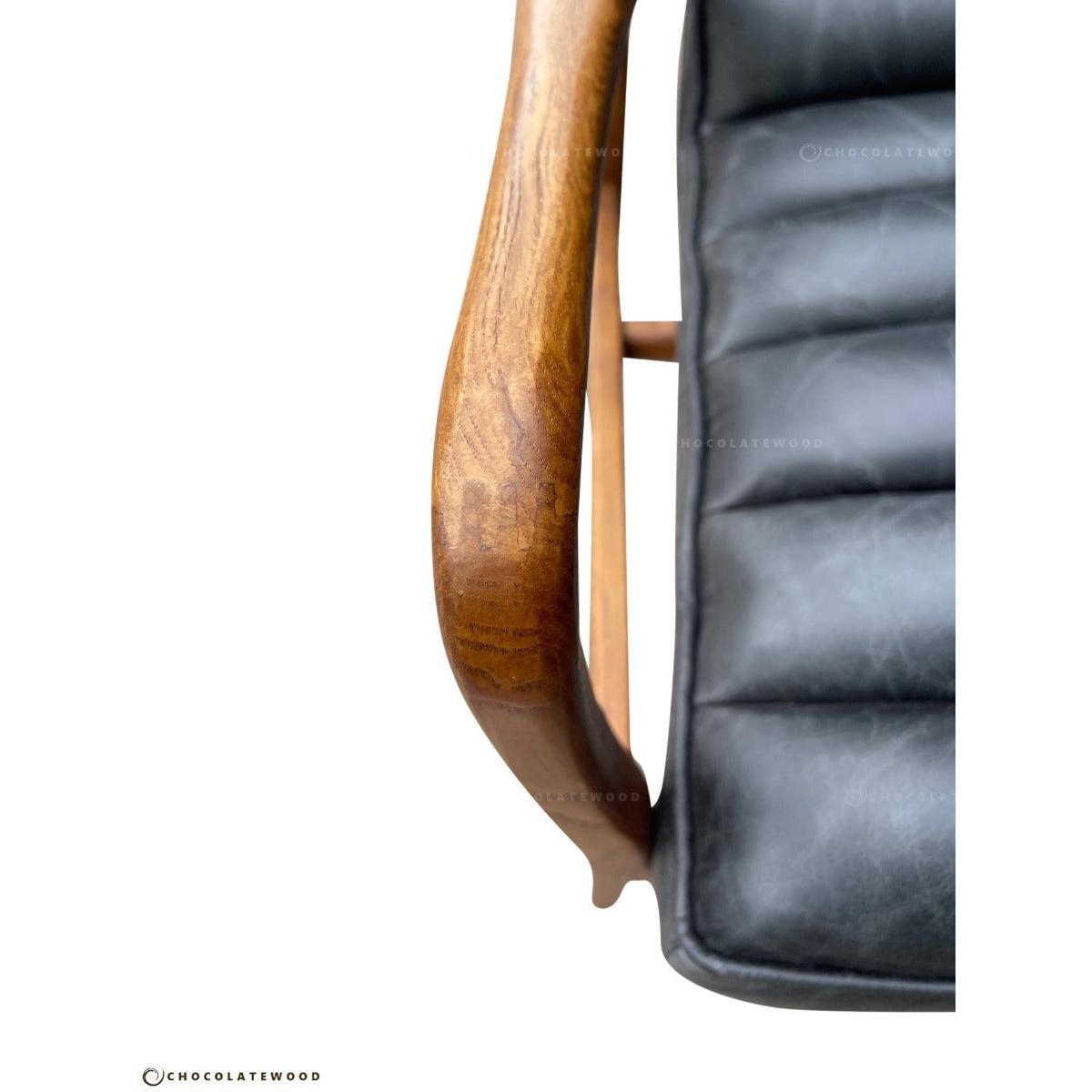 COPEN ARMCHAIR IN DISTRESSED ESPRESSO LEATHER