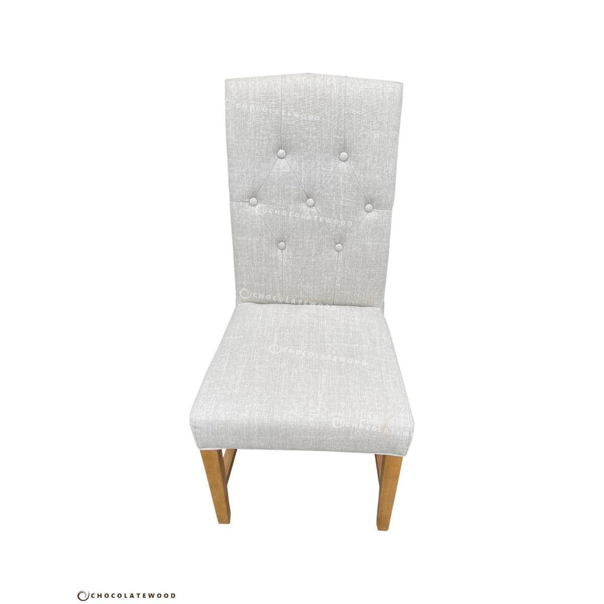 MULAN FABRIC DINING CHAIR IN FLAXEEN - FLOOR STOCK CLEARANCE - MyChocolateWood