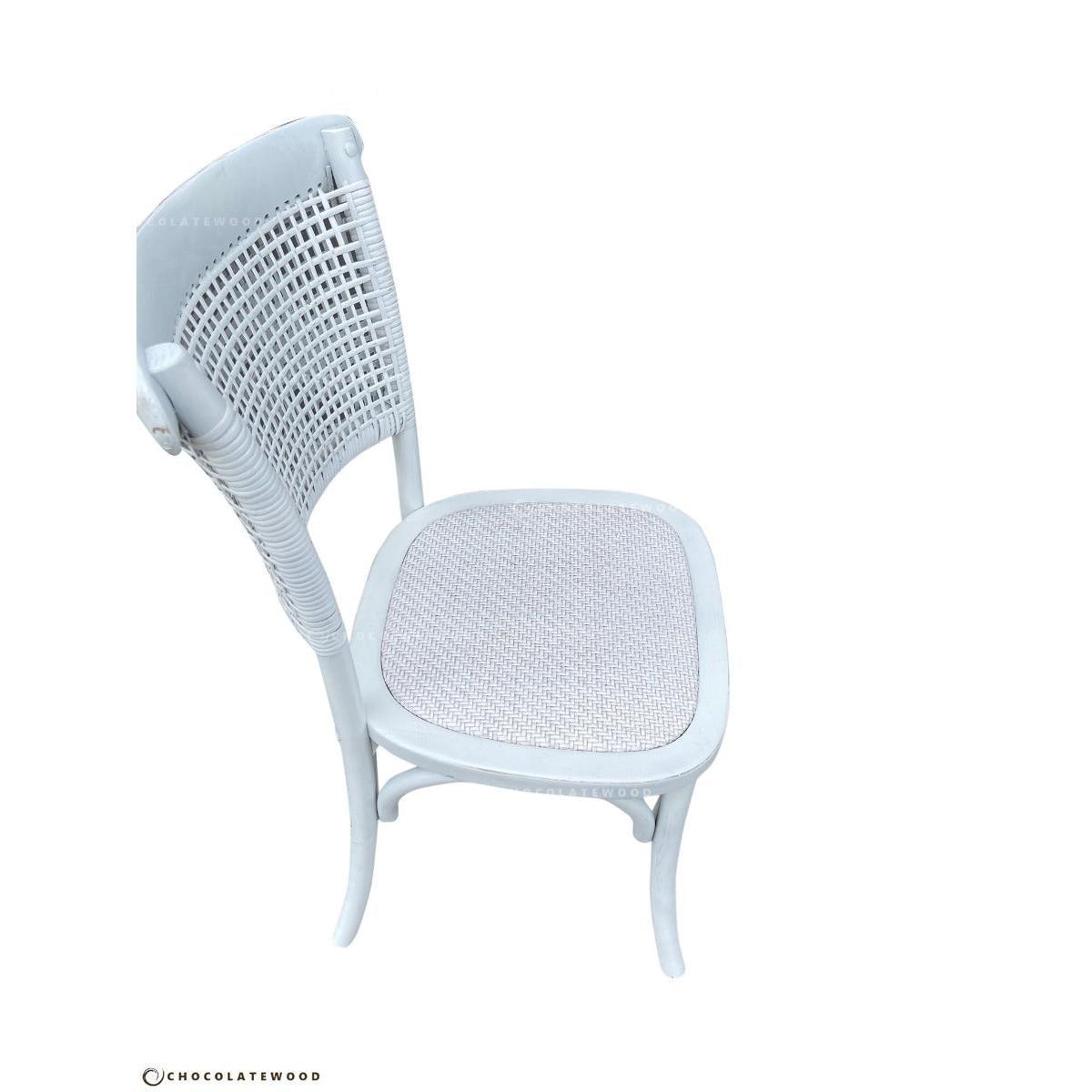GIBRALTAR HAMPTON ROUND PARQUETRY DINING TABLE 1500MM + 4 MARSEILLE WHITE DINING CHAIRS
