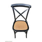 VALENTINA RECLAIMED ELMWOOD ROUND DINING TABLE 120CM- ALL NATURAL+ 5 MELROSE CROSS BACK CHAIRS IN SOLID BLACK - MyChocolateWood