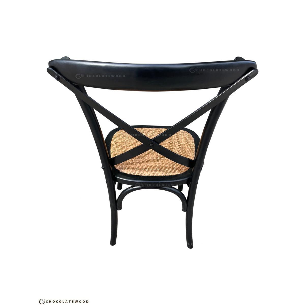 MELROSE DINING CHAIR IN ELM WOOD WITH A SOLID BLACK FINISH - MyChocolateWood