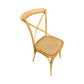 VALENTINA RECLAIMED ELMWOOD ROUND DINING TABLE 120CM- ALL NATURAL+ 5 MELROSE CROSS BACK CHAIRS IN NATURAL - MyChocolateWood