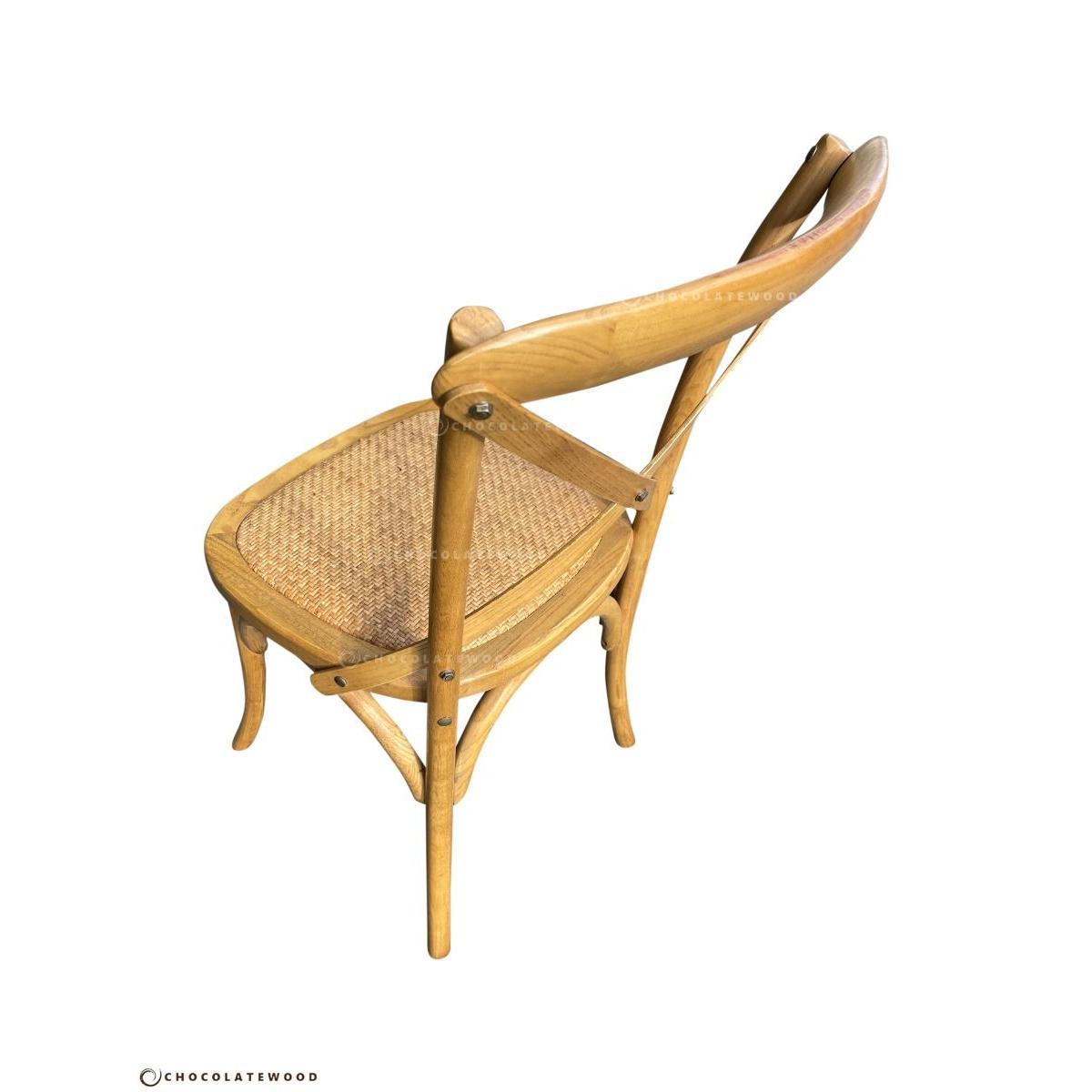 VALENTINA ROUND DINING TABLE 120CM- ALL NATURAL+ 5 MELROSE CROSS BACK CHAIRS IN NATURAL