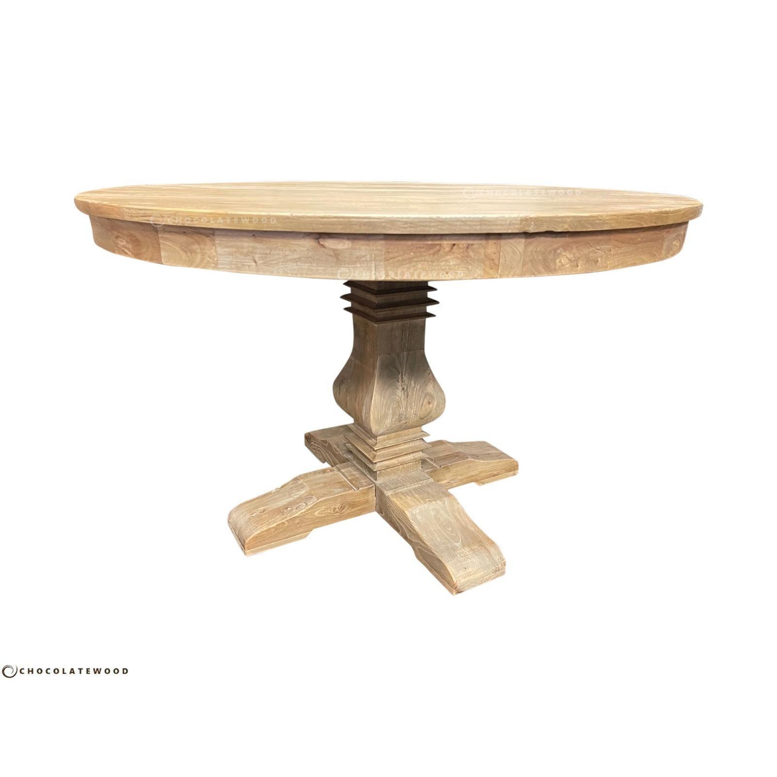 TIVOLI ROUND DINING TABLE 140CM DIAMETER +4 BERMUDA DINING CHAIRS IN BLACK - MyChocolateWood
