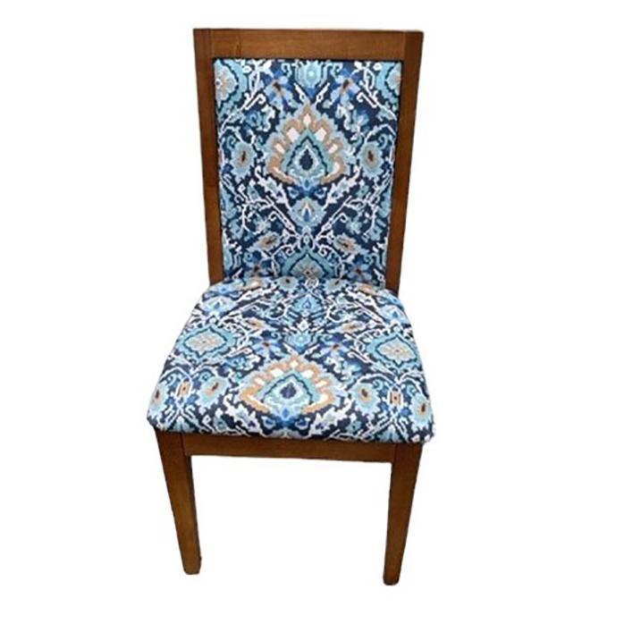 LACHLAN TASSIE OAK DINING CHAIR IN MEDINA AZURE FABRIC