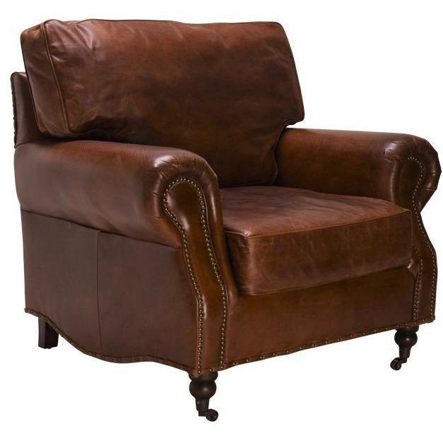 CHARLESTON AGED LEATHER ARMCHAIR IN ORIGINAL AGED LEATHER