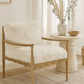 ALABAMA FAUX SHEEP SKIN/ASHWOOD ARMCHAIR /LOUNGE CHAIR IN WHITE