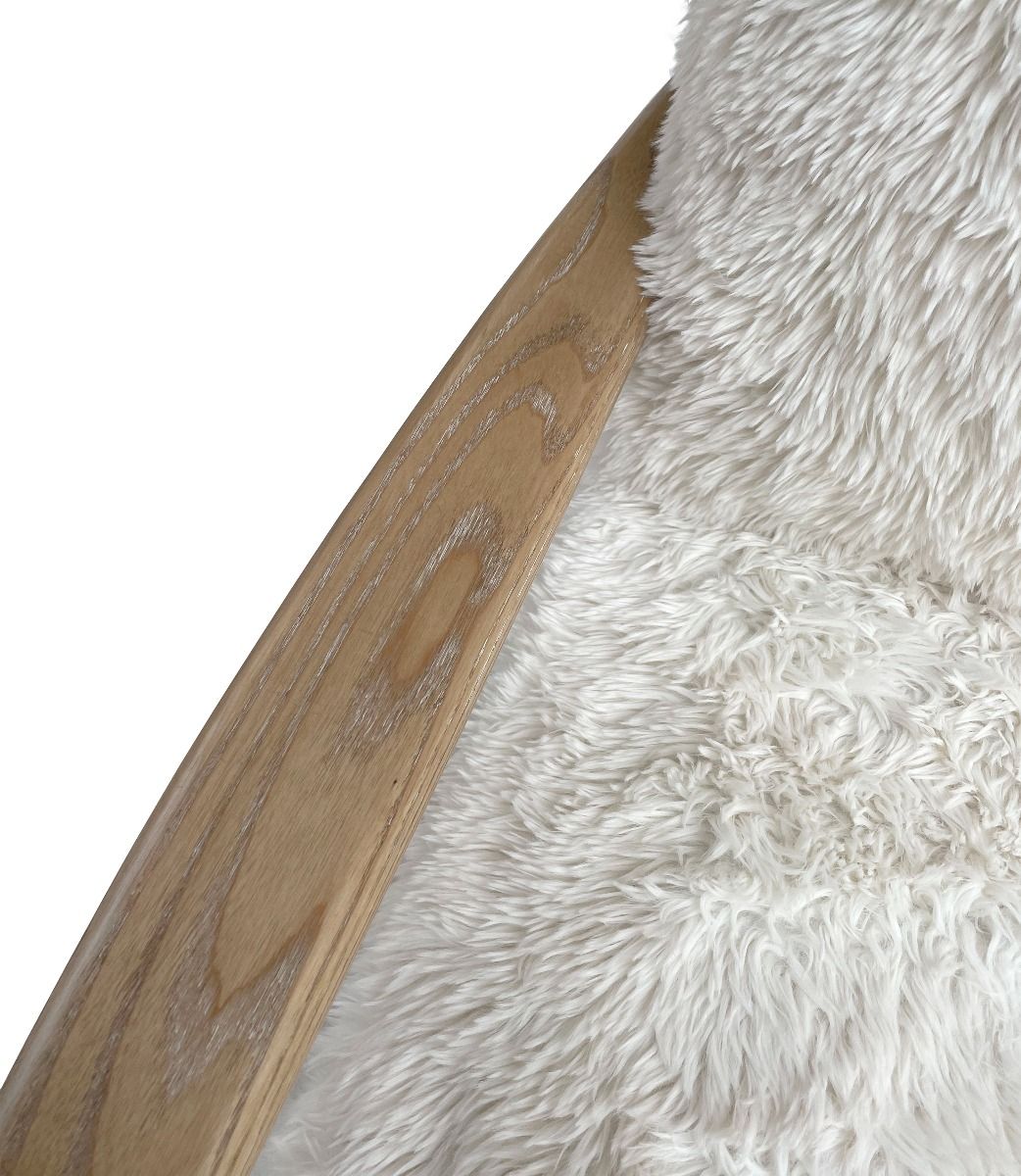 ALABAMA FUAX SHEEP SKIN/ASHWOOD ARMCHAIR /LOUNGE CHAIR IN WHITE