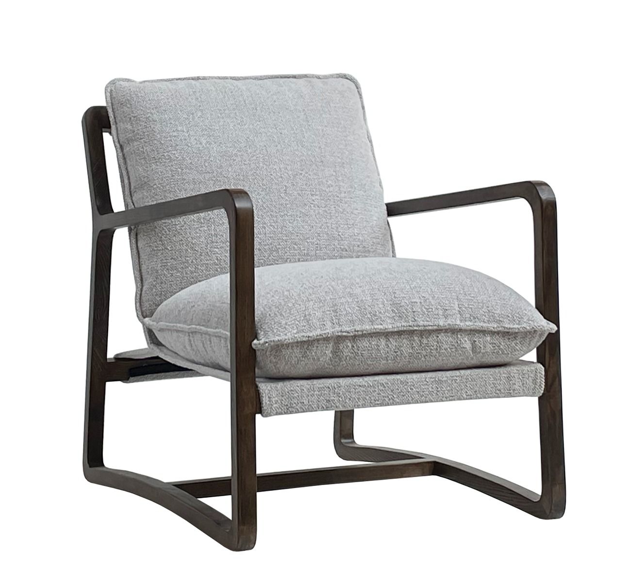ROGAN BOUCLE TEXTURED FABRIC/ASHWOOD CHAIR IN OAT