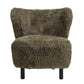 BOHEMIAN FAUX SHEEPSKIN/HARDWOOD CHAIR IN SAGE