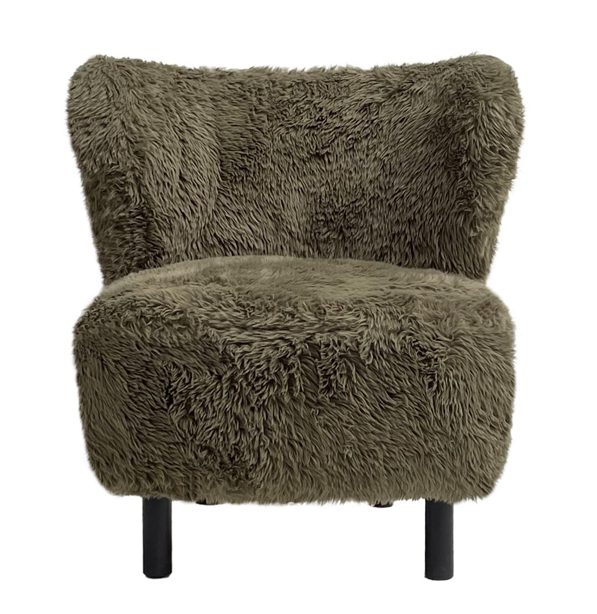 BOHEMIAN FAUX SHEEPSKIN/HARDWOOD CHAIR IN SAGE