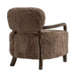 FENRIS FAUX SHEEPSKIN/HARDWOOD ARMCHAIR/LOUNGE CHAIR IN LATTE - MyChocolateWood