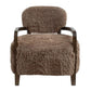 FENRIS FAUX SHEEPSKIN/HARDWOOD ARMCHAIR/LOUNGE CHAIR IN LATTE - MyChocolateWood