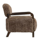 FENRIS FAUX SHEEPSKIN/HARDWOOD ARMCHAIR/LOUNGE CHAIR IN LATTE - MyChocolateWood