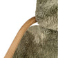 FENRIS FAUX SHEEPSKIN/HARDWOOD ARMCHAIR/LOUNGE CHAIR IN SAGE - MyChocolateWood