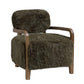 FENRIS FAUX SHEEPSKIN/HARDWOOD ARMCHAIR/LOUNGE CHAIR IN SAGE - MyChocolateWood
