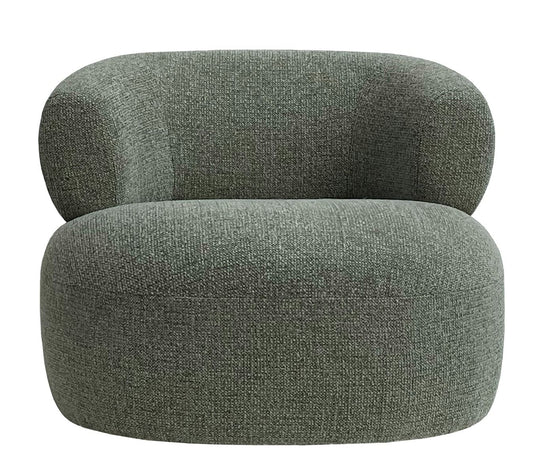 MONA BOUCLE TEXTURED FABRIC CHAIR IN MOSS
