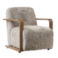 LOUISE FAUX SHEEPSKIN/ASH WOOD ARMCHAIR/LOUNGE CHAIR IN BEIGE - MyChocolateWood