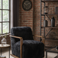 LOUISE FAUX SHEEPSKIN/ASH WOOD ARMCHAIR/LOUNGE CHAIR IN ONYX