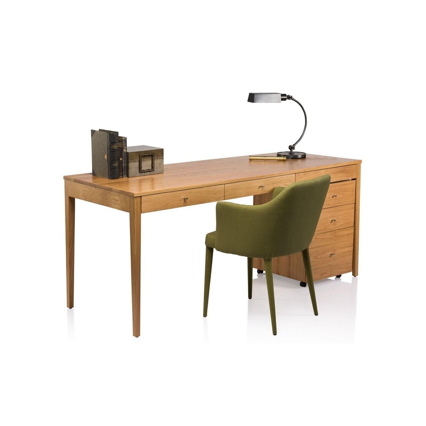 DENVER CUSTOM MADE DESK IN SOLID TASSIE OAK DESK WITH PENCIL DRAWERS