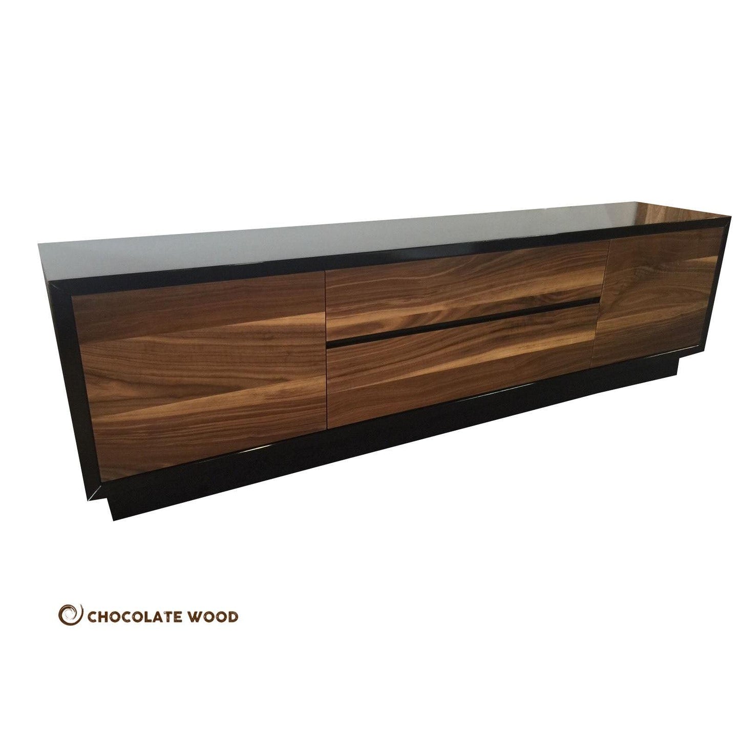 NAPLES AMERICAN WALNUT POLYURETHANE  2 DOOR 2 DRAWER TV/ENTERTAINMENT UNIT AUSTRALIAN MADE TO ORDER