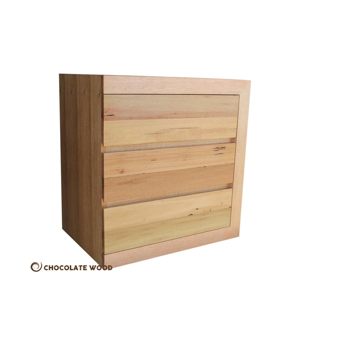 2 X MOOREBANK 3 DRAWER RECYCLED HARDWOOD BEDSIDE TABLES MADE TO ORDER