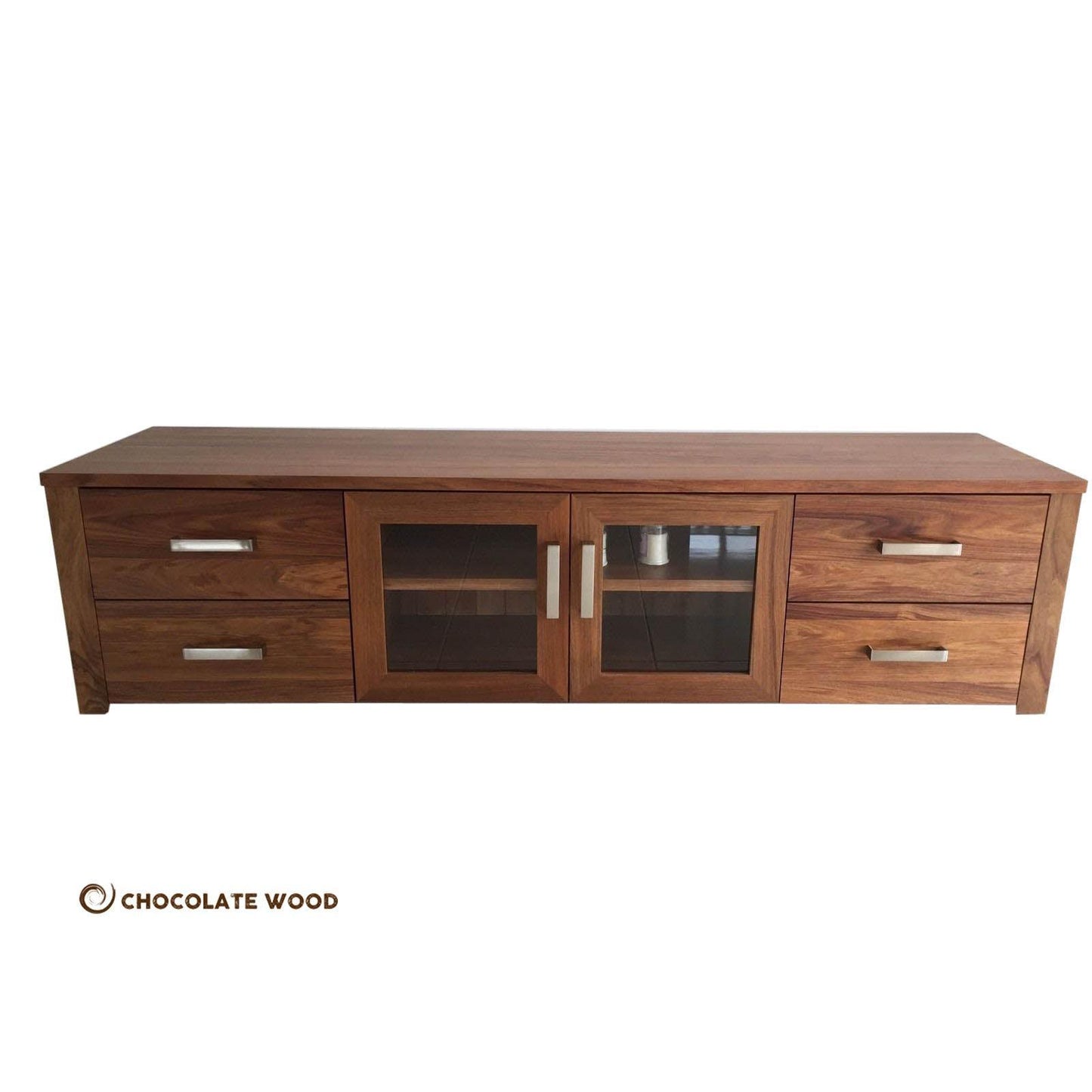 OLIVER AUSTRALIAN CUSTOM-MADE TV/ENTERTAINMENT UNIT WITH 4 DRAWERS & 2 GLASS DOORS