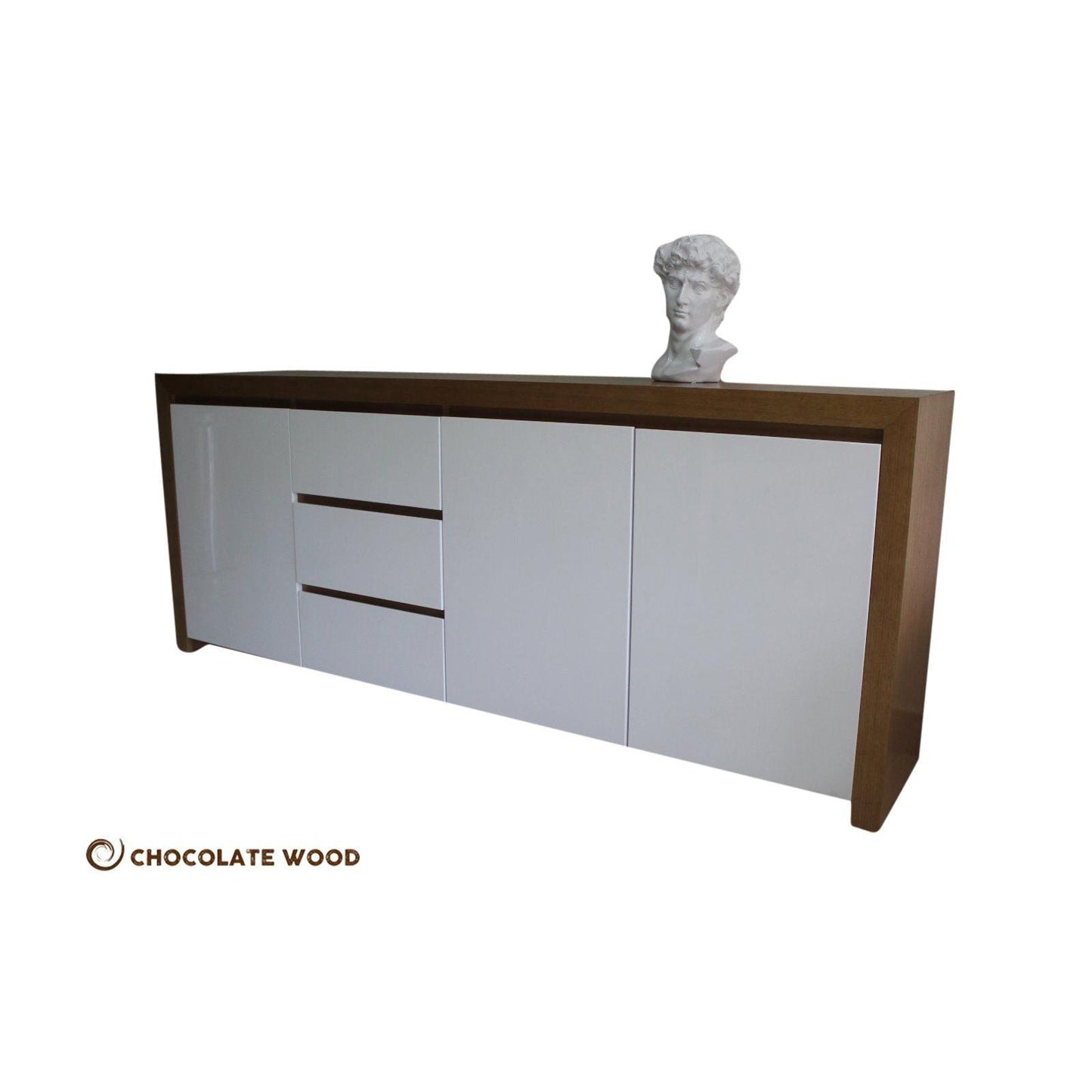 CUSTOM MADE JANE BUFFET/SIDEBOARD TASSIE OAK WITH 3 DOORS & 3 DRAWERS IN WHITE POLYURETHANE