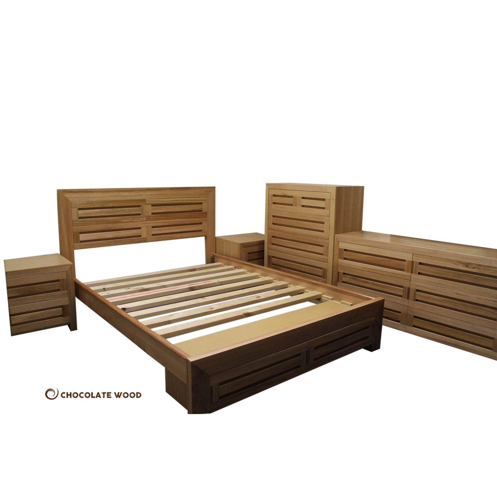BAXTER QUEEN BEDROOM SUITE - SOLID TASSIE OAK TIMBER