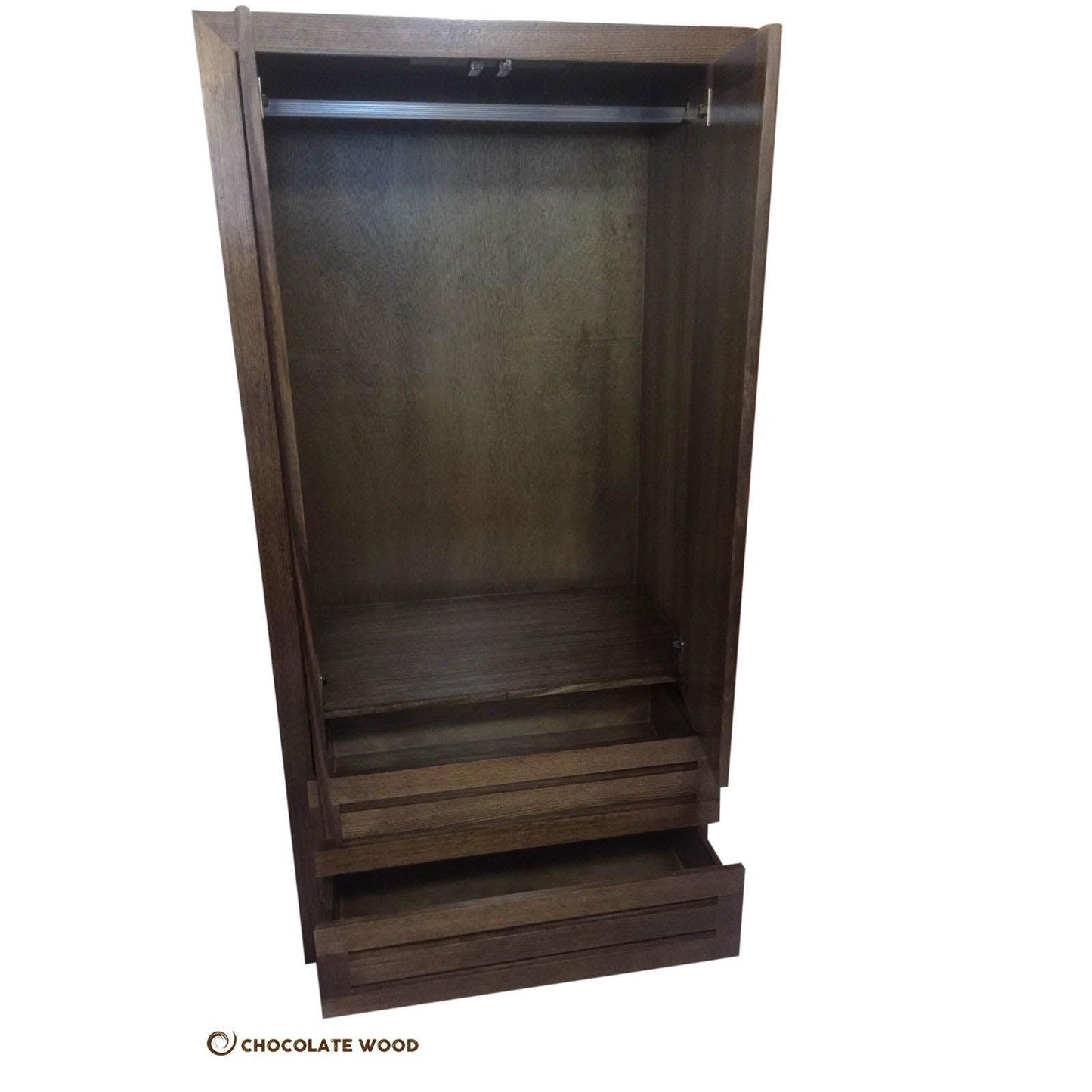 DANILO 2 DRAWERS WITH HANGING SPACE WARDROBE IN TASSIE OAK LIGHT BROWN AUSTRALIAN CUSTOM MADE