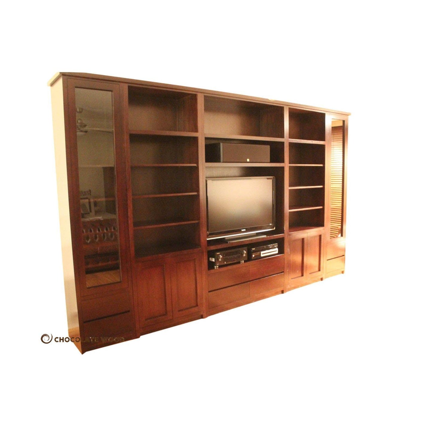 NEWPORT 6-PIECE LARGE DISPLAY UNIT IN TASSIE OAK - CUSTOM MADE TO ORDER