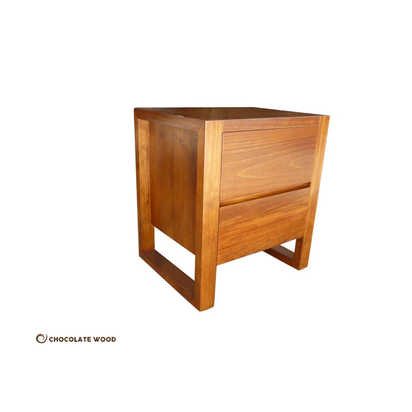 AUSTRALIAN CUSTOM-MADE VERMONT TASSIE OAK 2 DRAWER BEDSIDE TABLE
