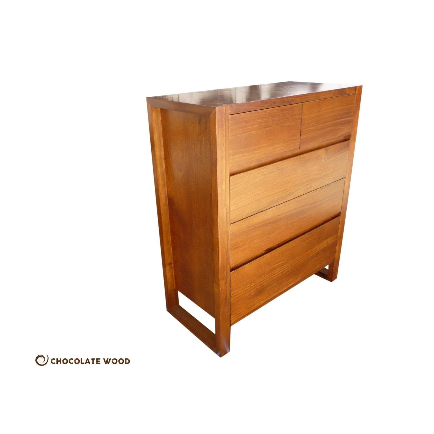 VERMONT TASSIE OAK 5 DRAWER TALLBOY - AUSTRALIAN CUSTOM MADE