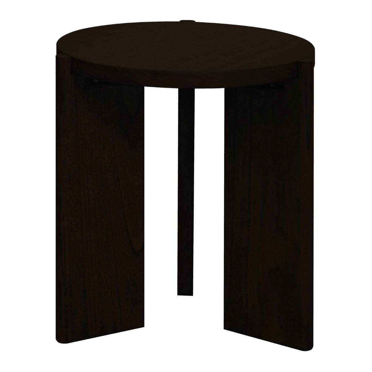 APOLLO WHITE CEDAR ROUND SIDE TABLE BLACK