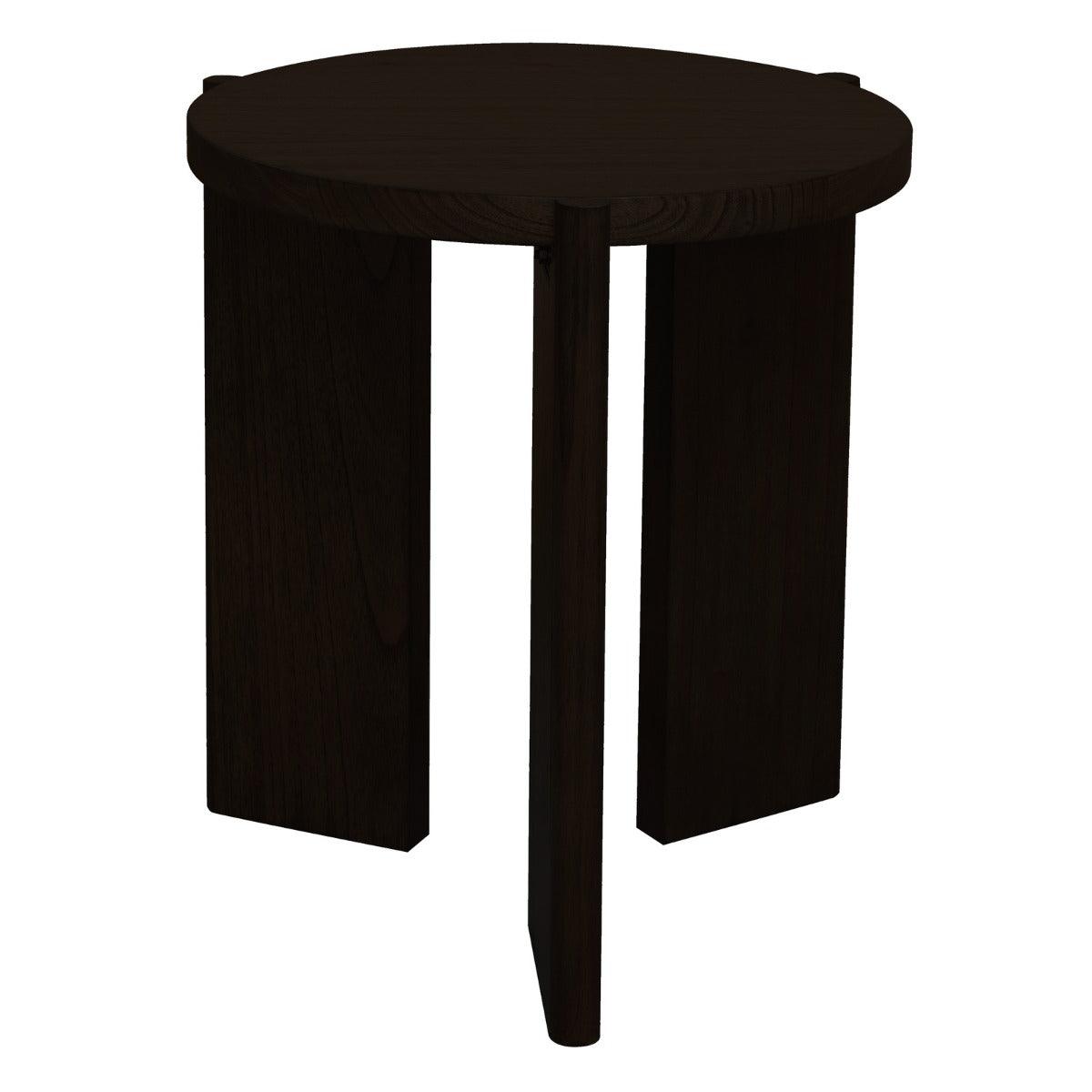 APOLLO WHITE CEDAR ROUND SIDE TABLE BLACK