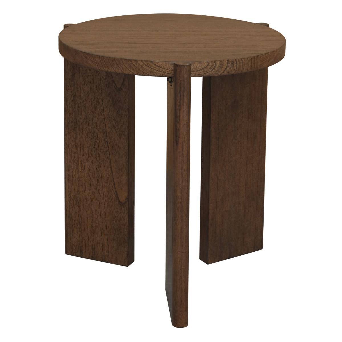 APOLLO WHITE CEDAR ROUND SIDE TABLE WALNUT