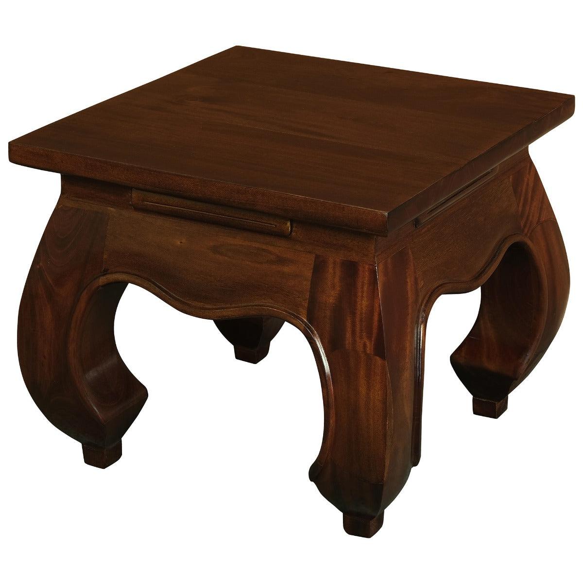 CHENGLEI OPIUM STYLE LEG LAMP SIDE TABLE IN MAHOGANY