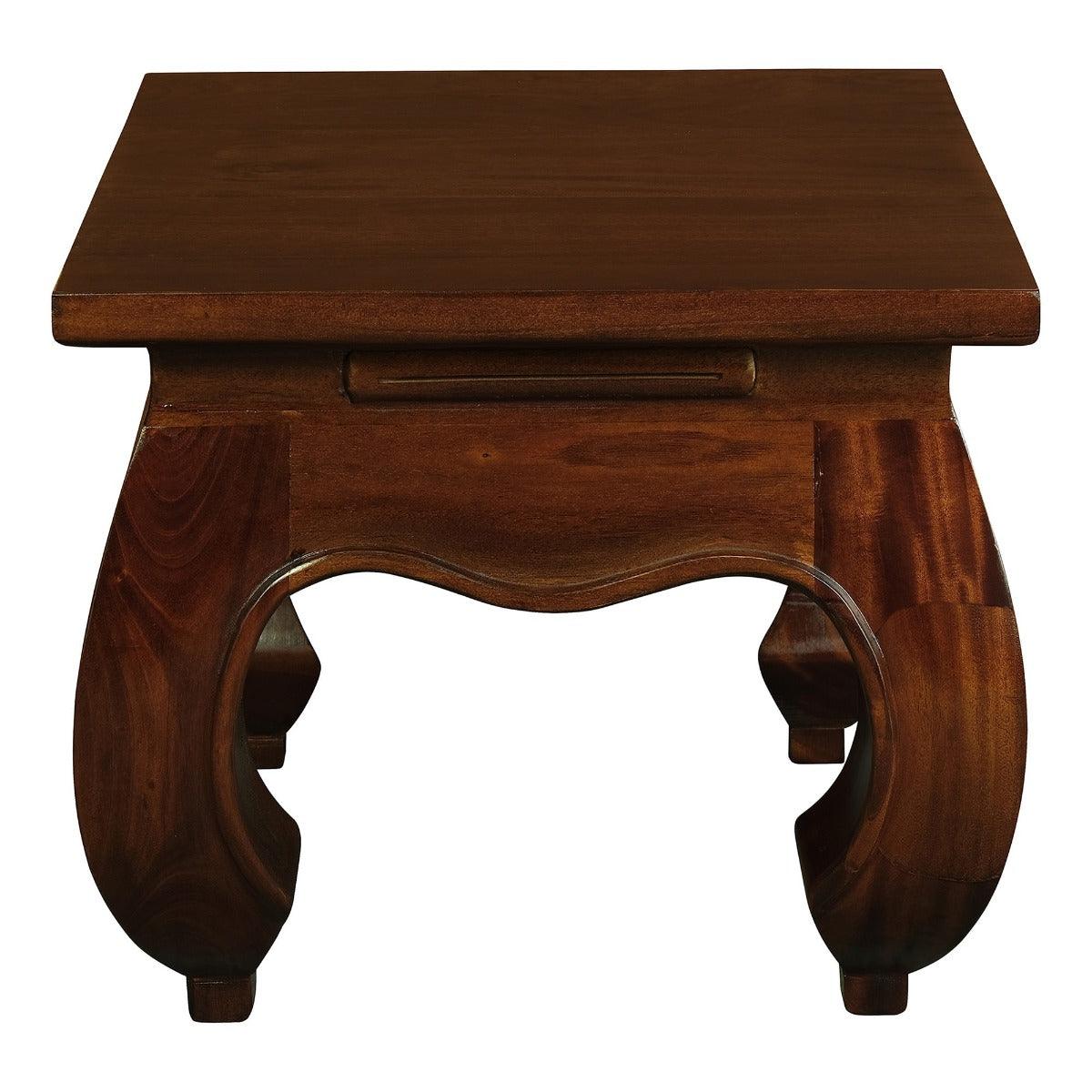 CHENGLEI OPIUM STYLE LEG LAMP SIDE TABLE IN MAHOGANY