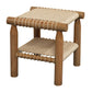 KELLY HANDWOVEN RATTAN & WHITE CEDAR TIMBER LAMP TABLE/SIDE TABLE ALMOND - MyChocolateWood