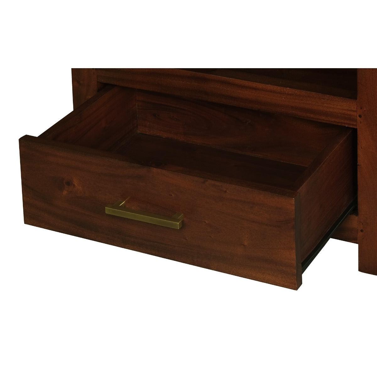 PARIS SOLID MAHOGANY TIMBER SINGLE DRAWER LAMP TABLE - MAHOGANY