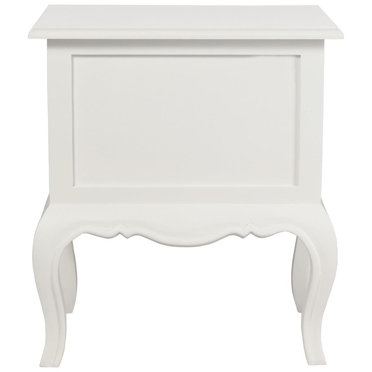 ELODIE 2 DRAWER LAMP TABLE /SIDE TABLE IN SOLID MAHOGANY- WHITE