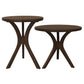 GATSBY WHITE CEDAR ROUND SIDE TABLELAMP TABLE SET WALNUT - MyChocolateWood